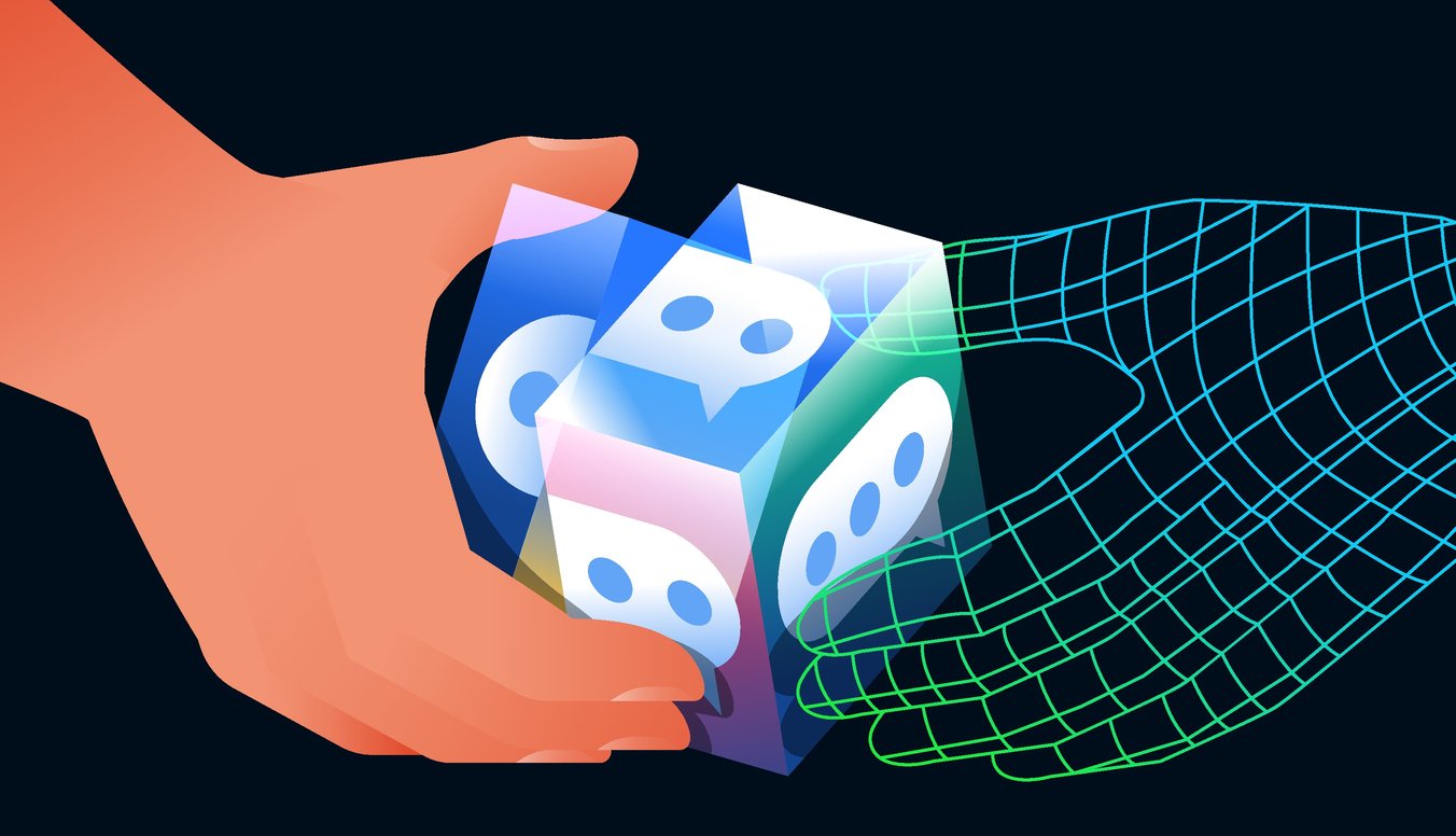 illustration of human hand and AI helping solve MSP problems